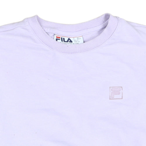 FILA Womens Lilac Crew Neck Sweatshirt Size S Casual Logo Pullover