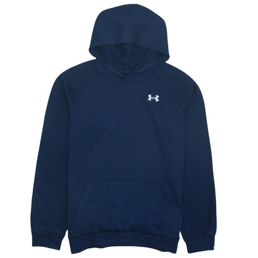 Under Armour Boys Navy Blue Pullover Hoodie YXL Loose Fit Sportswear