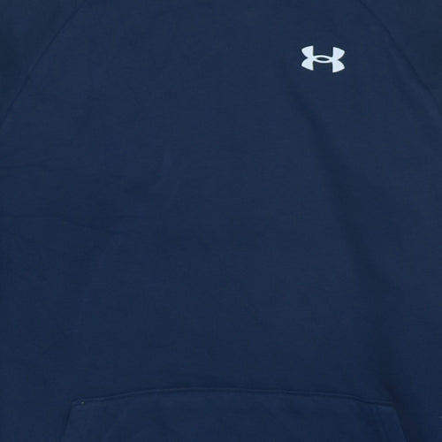 Under Armour Boys Navy Blue Pullover Hoodie YXL Loose Fit Sportswear
