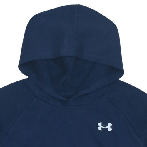 Under Armour Boys Navy Blue Pullover Hoodie YXL Loose Fit Sportswear