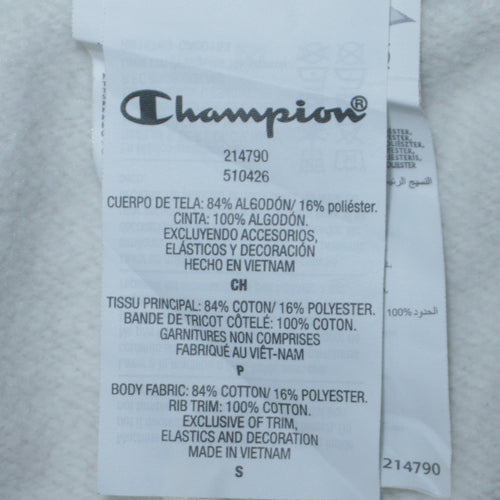 Champion Men's White Small Logo Crew Neck Pullover Sweatshirt