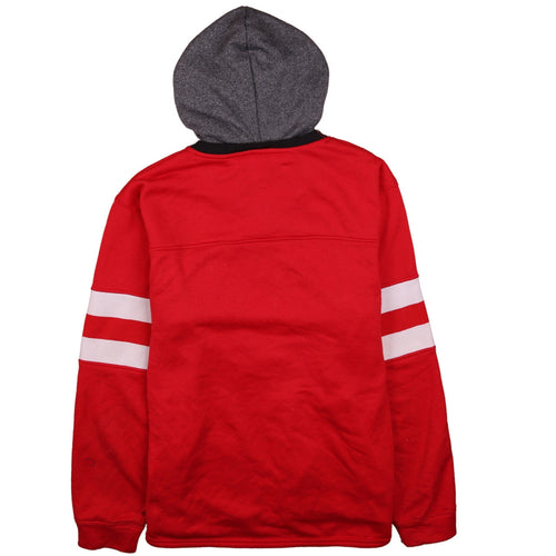 Reebok Men’s Red NHL Face Off Hoodie L Pullover Fleece Hockey Sweatshirt