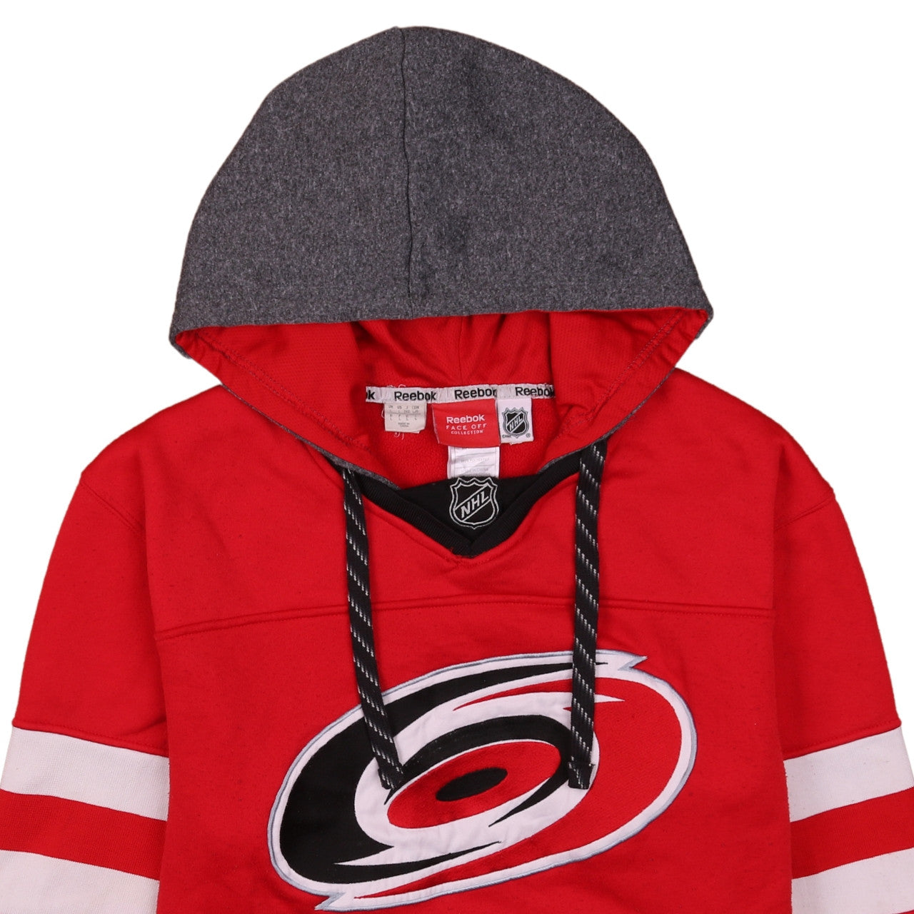 Reebok Men’s Red NHL Face Off Hoodie L Pullover Fleece Hockey Sweatshirt
