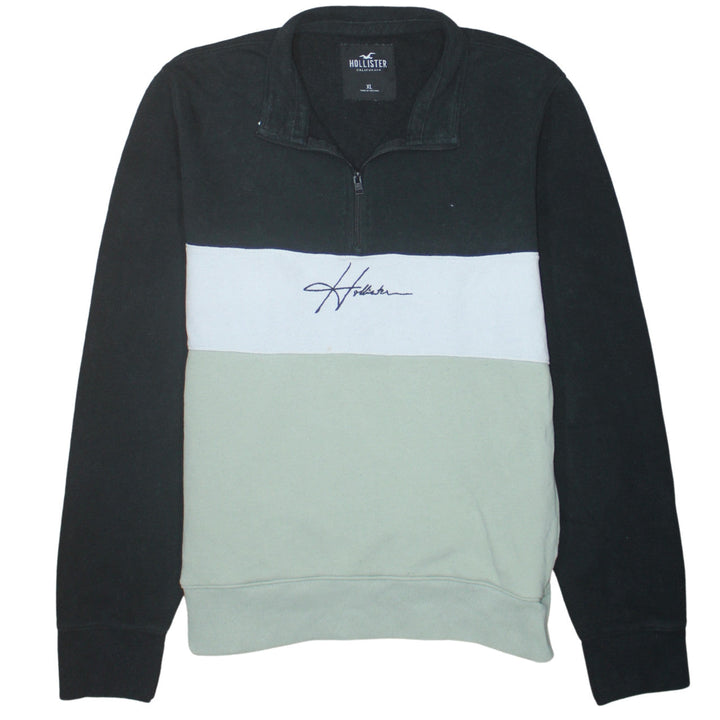 Hollister Men’s Multicoloured XL 1/4 Zip Logo Sweatshirt