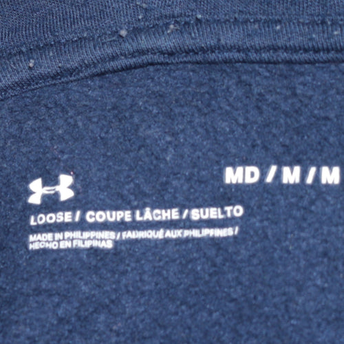 Under Armour Men’s Blue Pullover Hoodie M Loose Fit Fleece Sweatshirt