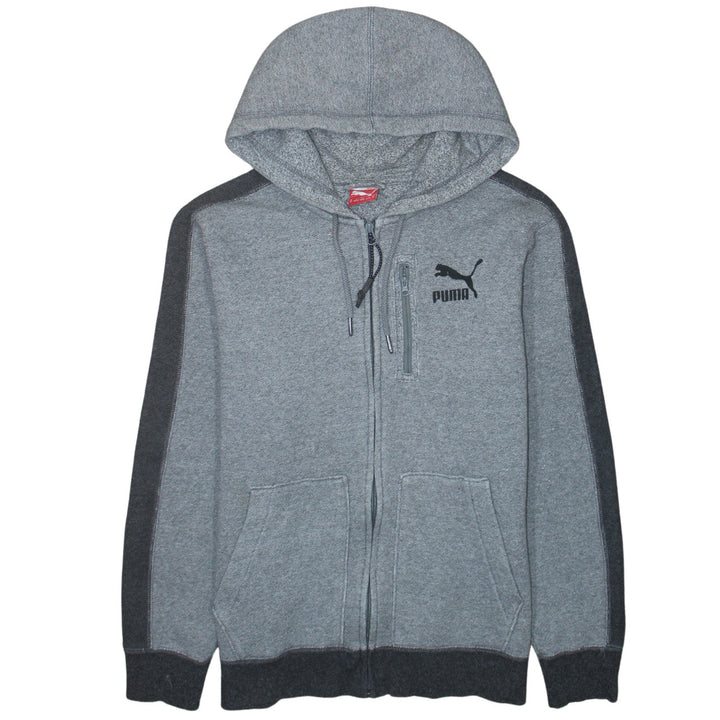 Puma Men's Grey Full Zip Hoodie Size M Sport Lifestyle Fleece