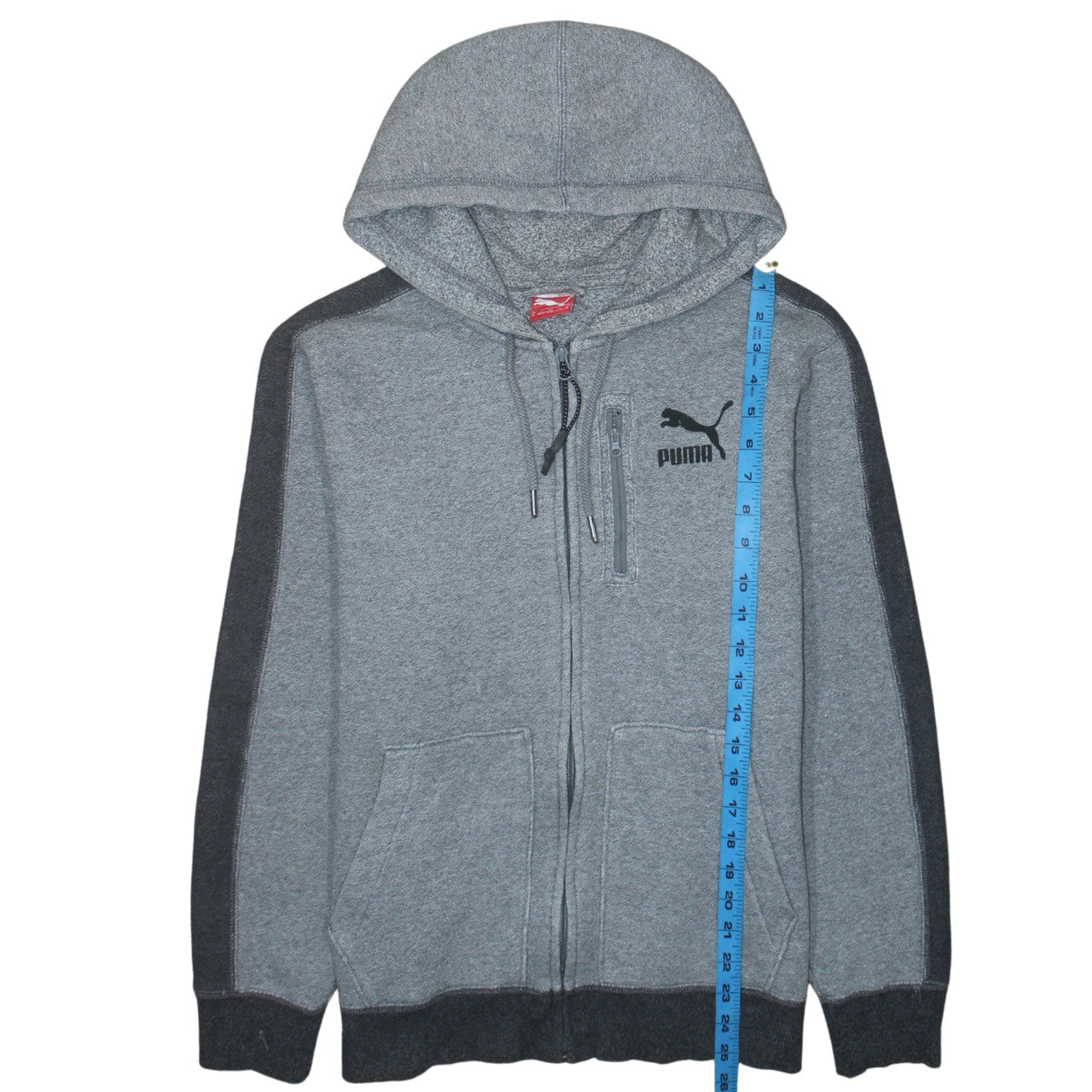 Puma Men's Grey Full Zip Hoodie Size M Sport Lifestyle Fleece