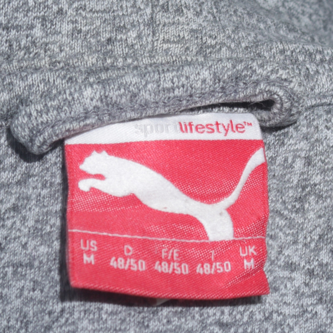 Puma Men's Grey Full Zip Hoodie Size M Sport Lifestyle Fleece