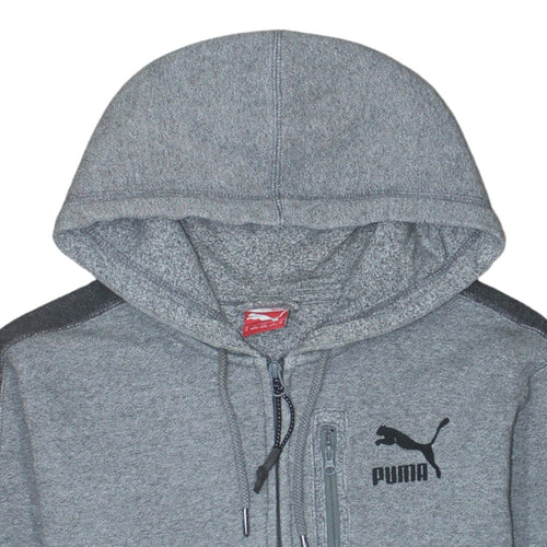 Puma Men's Grey Full Zip Hoodie Size M Sport Lifestyle Fleece
