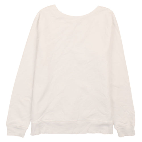 GAP Women Ivory XS Glitter Logo Pullover Sweatshirt