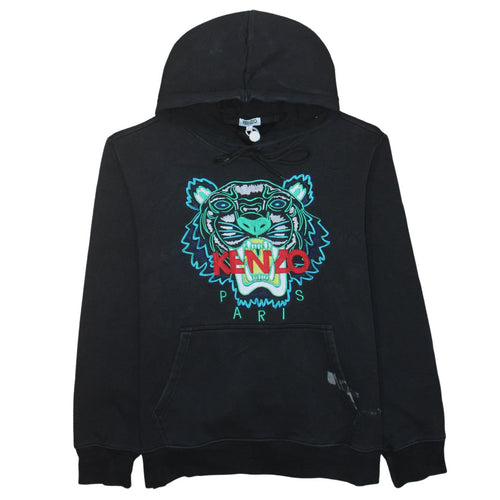 Kenzo Men Black L Embroidered Tiger Pullover Hoodie