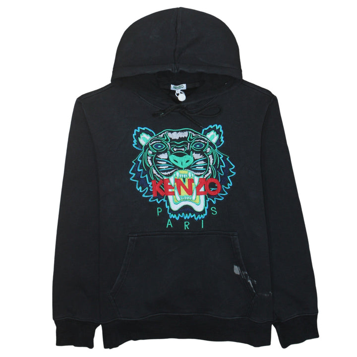 Kenzo Men Black L Embroidered Tiger Pullover Hoodie