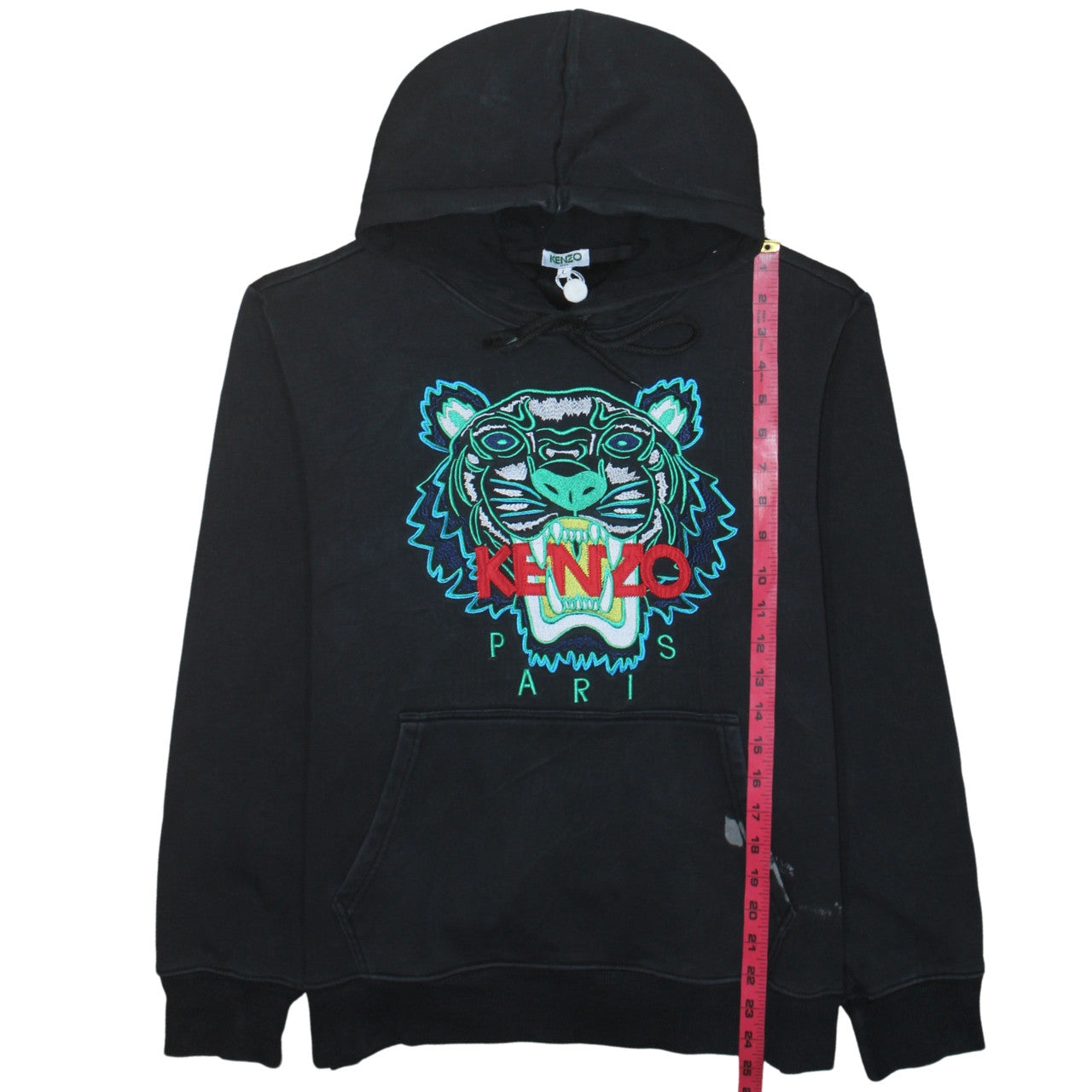 Kenzo Men Black L Embroidered Tiger Pullover Hoodie