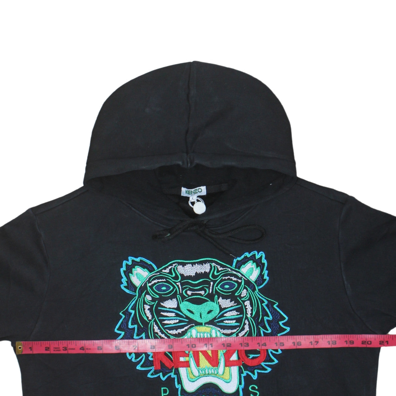 Kenzo Men Black L Embroidered Tiger Pullover Hoodie