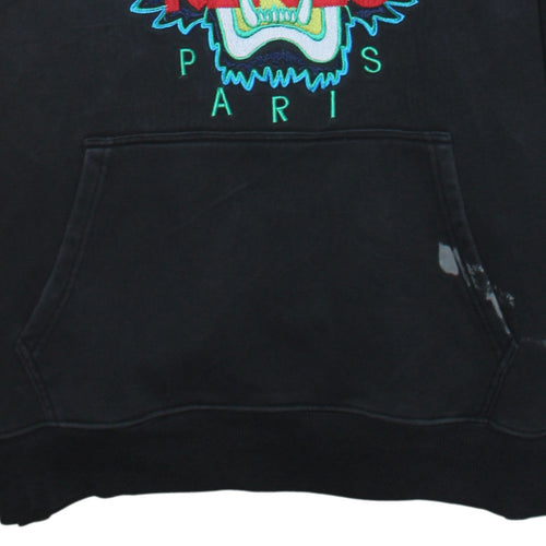 Kenzo Men Black L Embroidered Tiger Pullover Hoodie