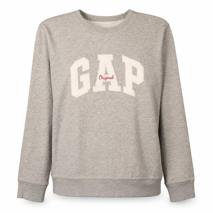 Gap Women's Grey Pullover Sweatshirt Original Logo Size M