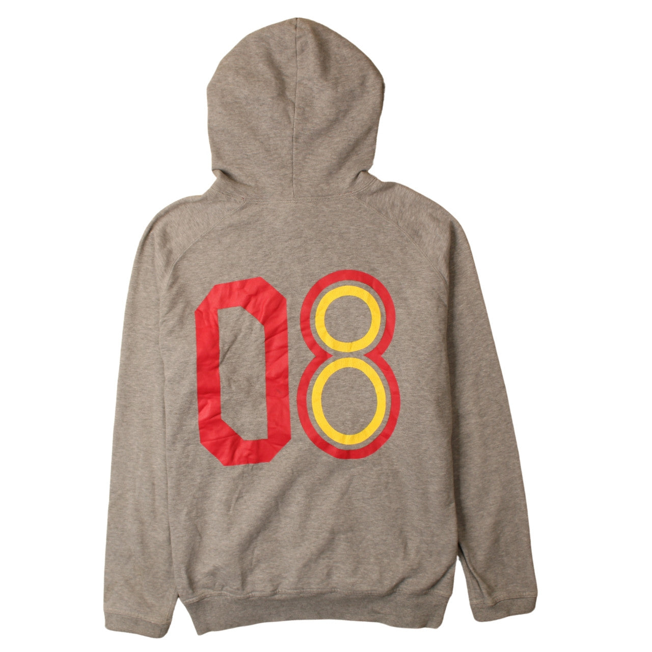 Nike Womens Grey Pullover Hoodie L Red Zip Pockets Sporty Style