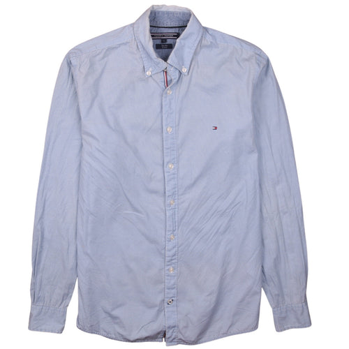 Tommy Hilfiger Men's Blue Slim Fit Long Sleeve Button-Up Shirt S