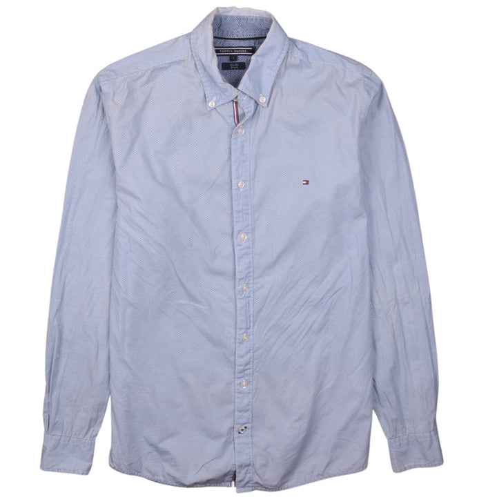 Tommy Hilfiger Men's Blue Slim Fit Long Sleeve Button-Up Shirt S