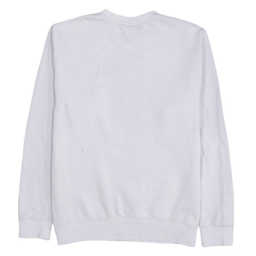 Nike Womens White Cotton Blend Pullover Sweatshirt M