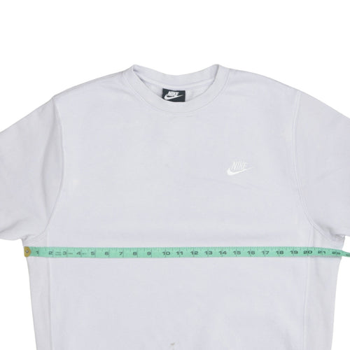 Nike Womens White Cotton Blend Pullover Sweatshirt M
