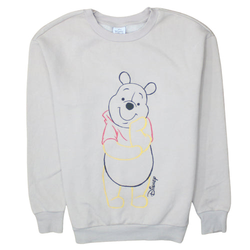 George Women Grey Winnie the Pooh Sweatshirt S 8-10 Crew Neck Pullover