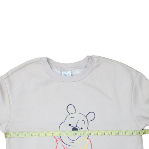 George Women Grey Winnie the Pooh Sweatshirt S 8-10 Crew Neck Pullover