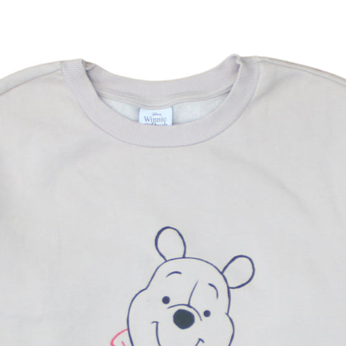 George Women Grey Winnie the Pooh Sweatshirt S 8-10 Crew Neck Pullover