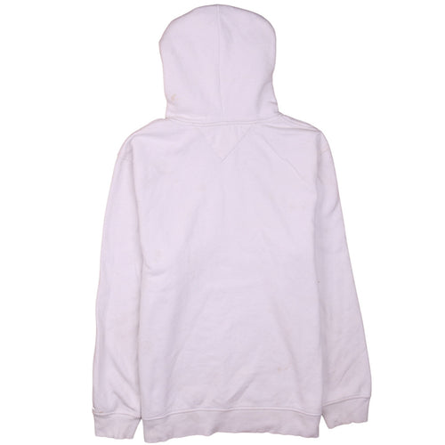 Tommy Jeans Men's White Pullover Hoodie M Logo Cotton Sweatshirt