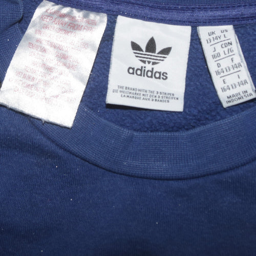 Adidas Boys Blue and Black Crew Neck Sweatshirt Size 13-14 Years