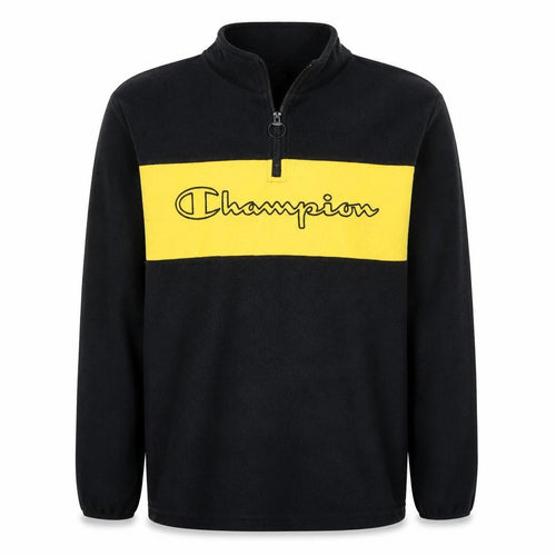 Champion Men’s Black Yellow 1/2 Zip Sweatshirt Fleece L