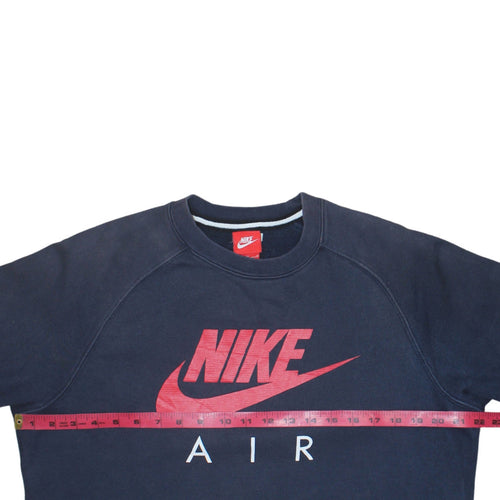 Nike Mens Blue Air Logo Sweatshirt M Crew Neck Pullover