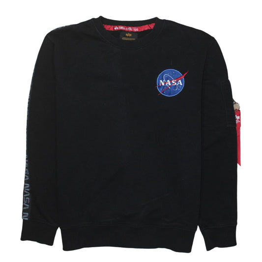 Alpha Industries Men's Black NASA Crew Neck Sweatshirt M