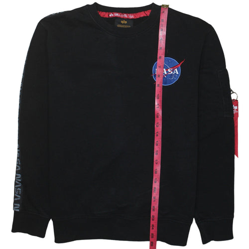 Alpha Industries Men's Black NASA Crew Neck Sweatshirt M