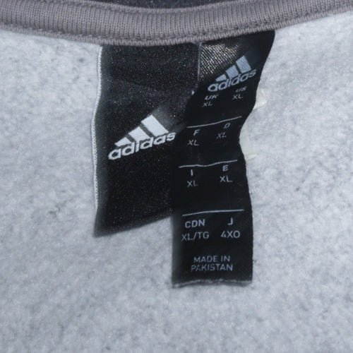 adidas Men Grey XL Pullover Sweatshirt Long Sleeve Crew Neck
