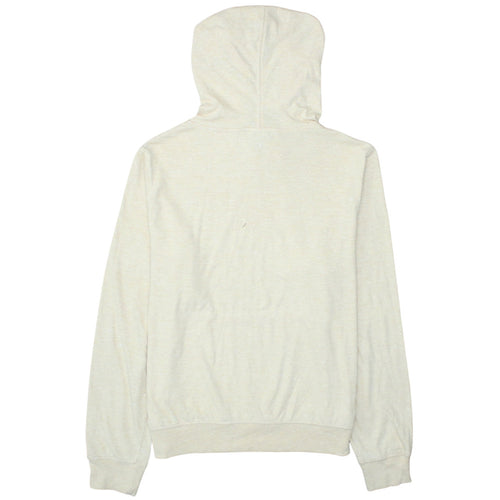 Nike Womens Beige Pullover Hoodie Small Logo Graphic Cotton Blend