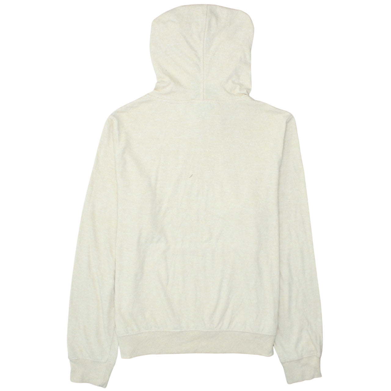 Nike Womens Beige Pullover Hoodie Small Logo Graphic Cotton Blend