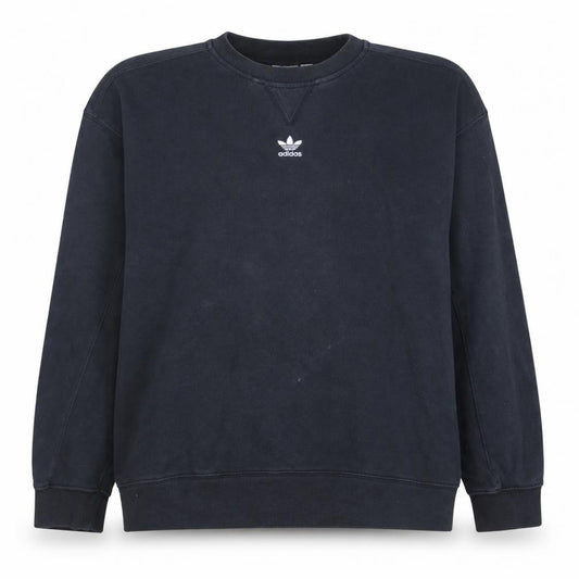 Front view of adidas Women's Black Crew Neck Pullover Sweatshirt, size 18
