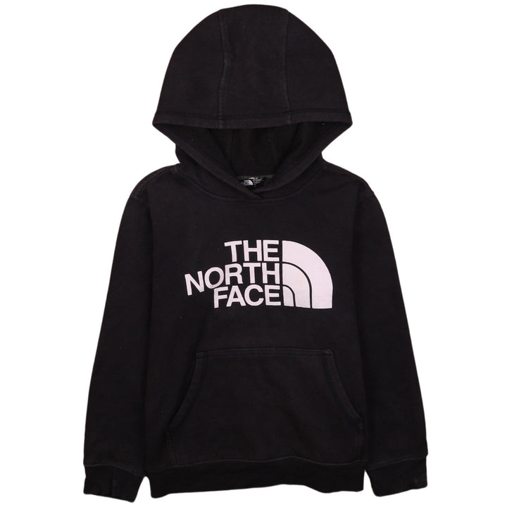 The North Face Boys Black Pullover Hoodie M Full Logo Casual Sweatshirt