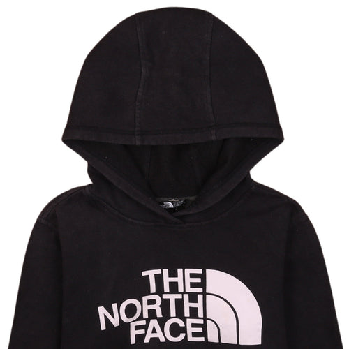 The North Face Boys Black Pullover Hoodie M Full Logo Casual Sweatshirt