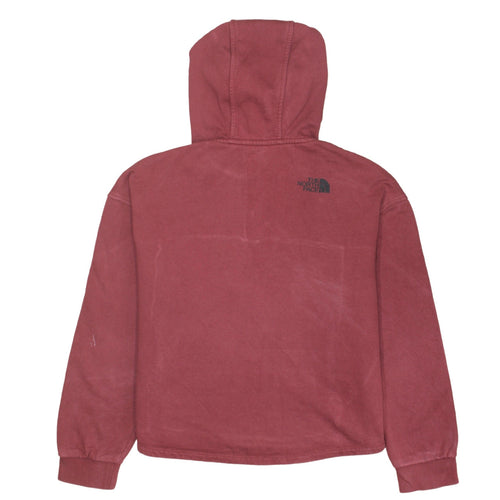 The North Face Womens Burgundy 1/4 Zip Hoodie Cotton L