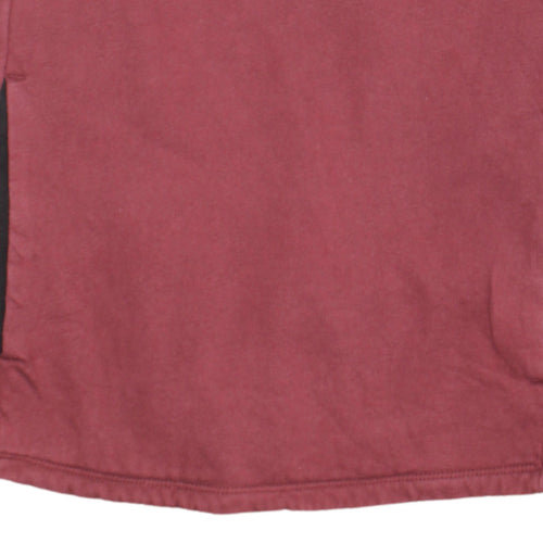 The North Face Womens Burgundy 1/4 Zip Hoodie Cotton L