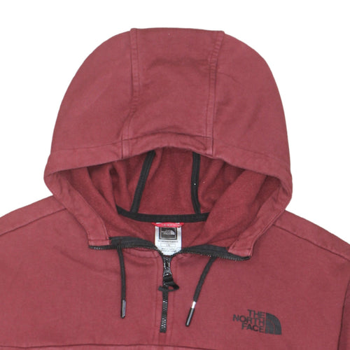 The North Face Womens Burgundy 1/4 Zip Hoodie Cotton L
