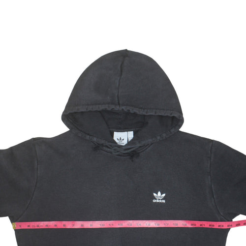 Adidas Men Black Pullover Hoodie L Fleece Sports Logo