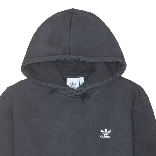 Adidas Men Black Pullover Hoodie L Fleece Sports Logo