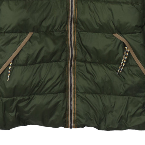 Napapijri Men Green Orange Hooded Puffer Jacket L Regular Fit
