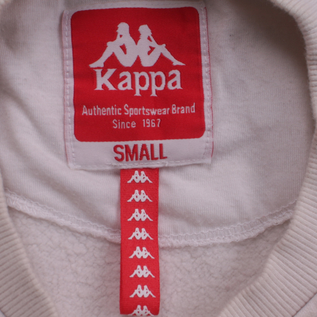 Kappa Men's White Small Logo Crew Neck Sweatshirt