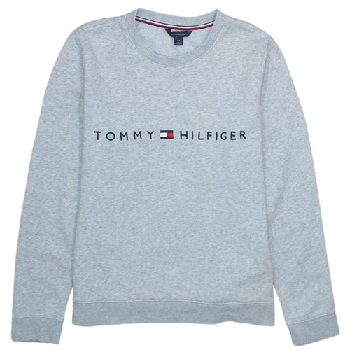 Tommy Hilfiger Mens Grey Logo Crew Neck Sweatshirt Size S