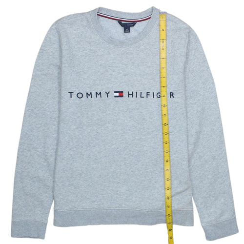 Tommy Hilfiger Mens Grey Logo Crew Neck Sweatshirt Size S
