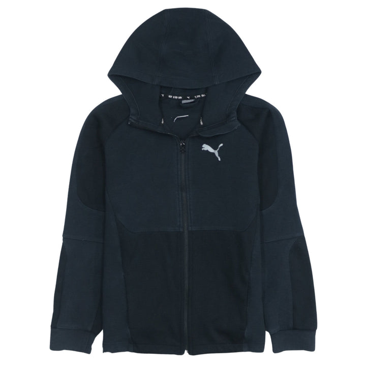 Puma Boys Black Full Zip Hoodie 13-14 Years Cotton Blend Sportswear